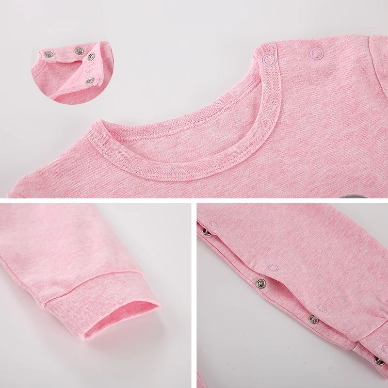 Baby Boy Girl Cotton Rompers Children Jumpsuits Toddler One pieces Pajamas Autumn Spring Sleepwear Long Sleeve Home Wear 24m-5t