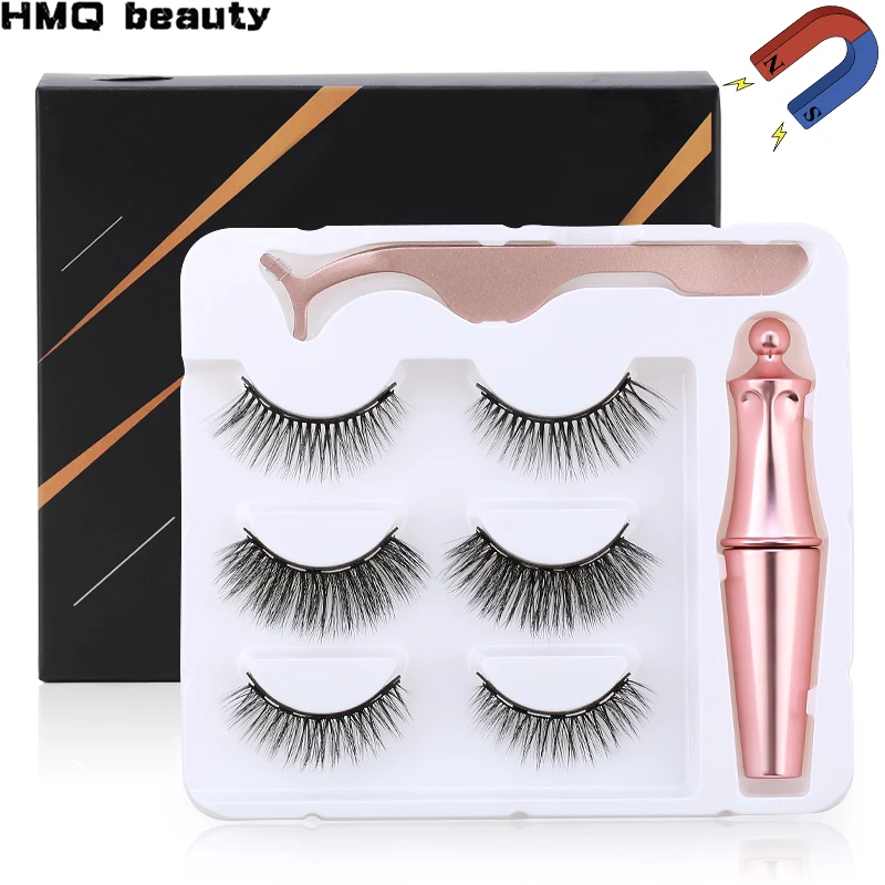 

Magnetic Eyelashes With Magnetic Eyeliner Eyelash Curler Waterproof Liquid Tweezers Set 3D Mink False Lash Makeup Tool