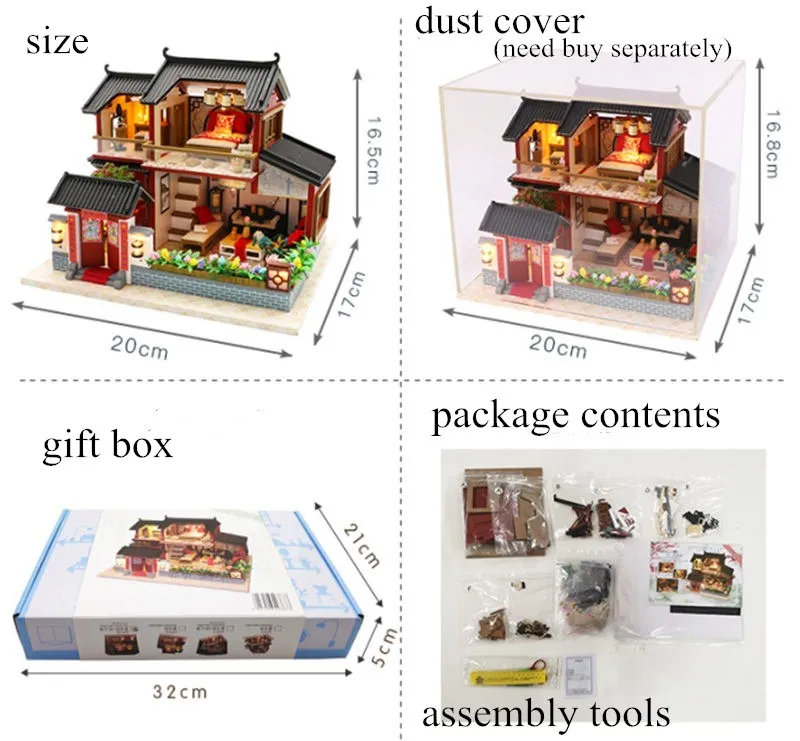 Diy большой китайский Ретро-кукла дом деревянные кукольные домики спальня миниатюрная вилла кукольный домик kast мебельный набор jugetes para ninos