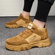 Сезон осень-зима года; Ботинки martin с высоким берцем; мужские повседневные полуботинки в британском стиле; рабочие ботинки-дезерты; мужская обувь