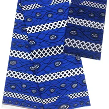 Чистый шелк ткань Африканская ткань шифон ткань оптом Анкара Африканский шелк Воск Принт 2+ 4 ярдов атласная ткань для платья B2-A40