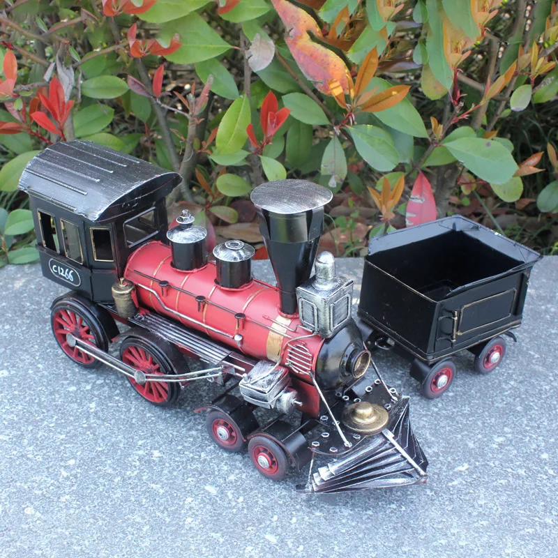 Ручной работы Паровозик модель поезда креативная винтажная металлическая поделка украшения для дома миниатюрное ремесло детская Рождественская игрушка