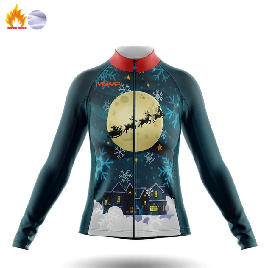 Зимняя одежда для велоспорта, Рождественский комплект из Джерси Pro Team, одежда с длинным рукавом, Теплая Флисовая одежда для велоспорта MTB, форма для холодной защиты, ciclismo - Цвет: Winter Jersey