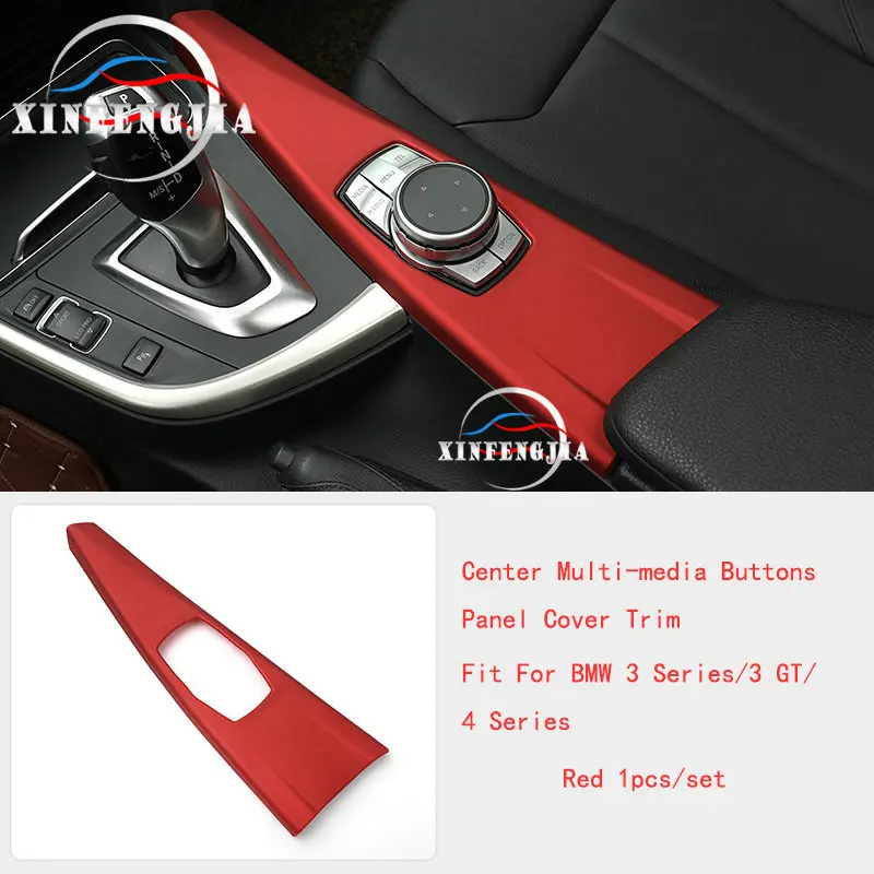 iDrive Panel Red Для 3 4 серии 3GT F30 F34 13-18 внутренняя дверная ручка внутренняя дверная молдинги полоса центр Мультимедийные кнопки панель Крышка отделка - Название цвета: iDrive Panel Red