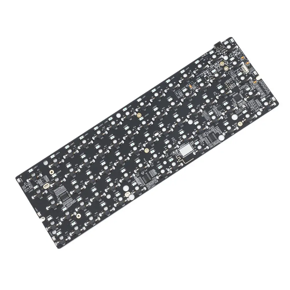 Placa de Teclado Mecânica com Fio Rgb Bluetooth tipo c Driver Independente com Fio Pcb Hot Swap Gk64 Gk64x Gk64xs Gk61 Gk61x Gk61xs