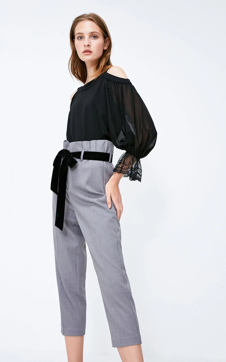 Vero Moda женские плиссированные брюки с высокой посадкой на шнуровке | 31916J501