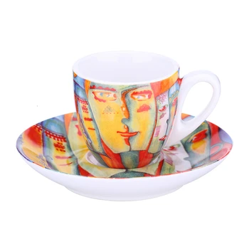 

Magic Ceramic Coffee Cup Saucer Sets Espresso Cup Restaurant Cappuccino Latte Black Coffee Milk Mug Fashion Friends Gifts Cup
