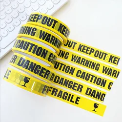 5 Roll Yellow Warning Sign Tapes DIY Sticker Caution Danger Barrier Safety Reminder For Store Warehouse Factory School