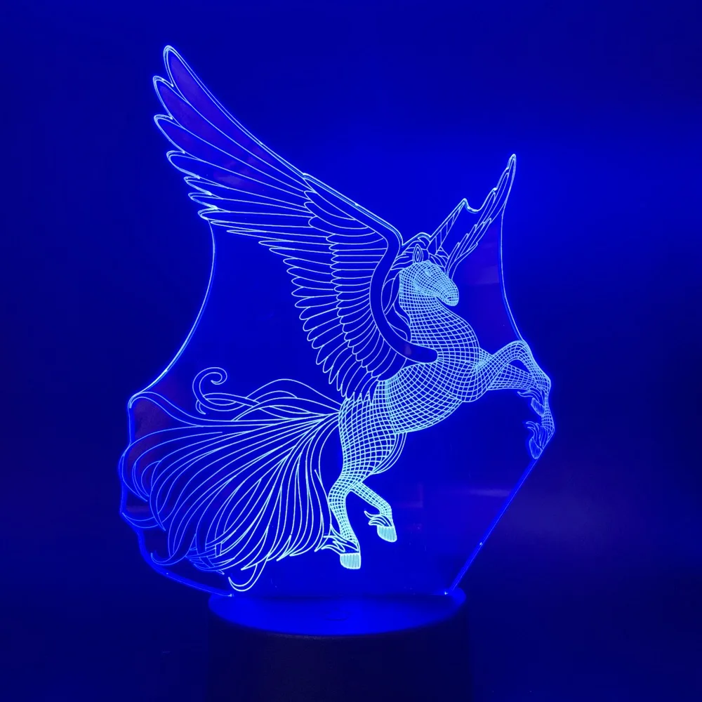 Светодиодный ночник Pegasus украшение ночник животные для детей спальные ночные светильники изменение цвета 3D лампа для детей подарок