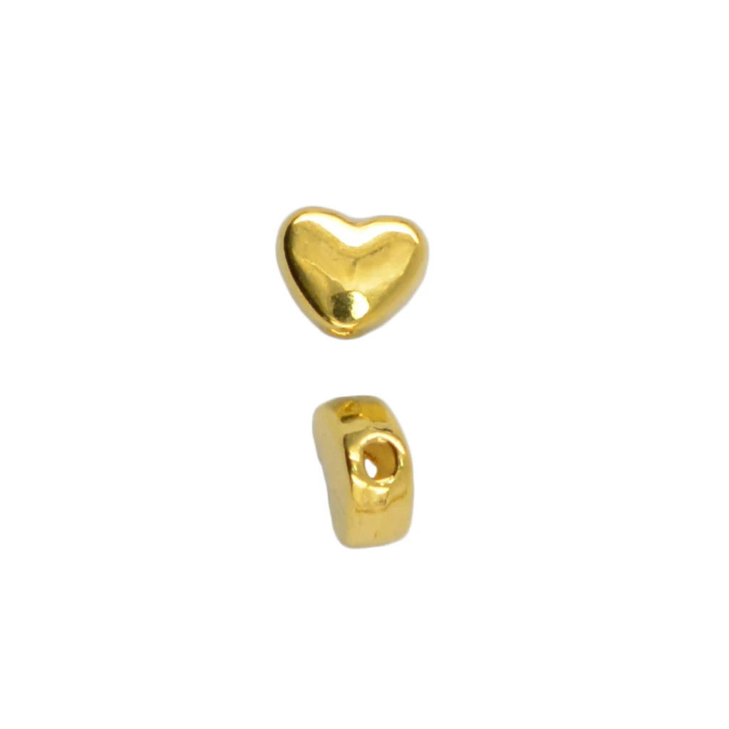 100pcs 5mm Mini Glitter Alloy Love Heart Spacer Loose Beads for Jewelry DIY Making Gold /silver color Colors