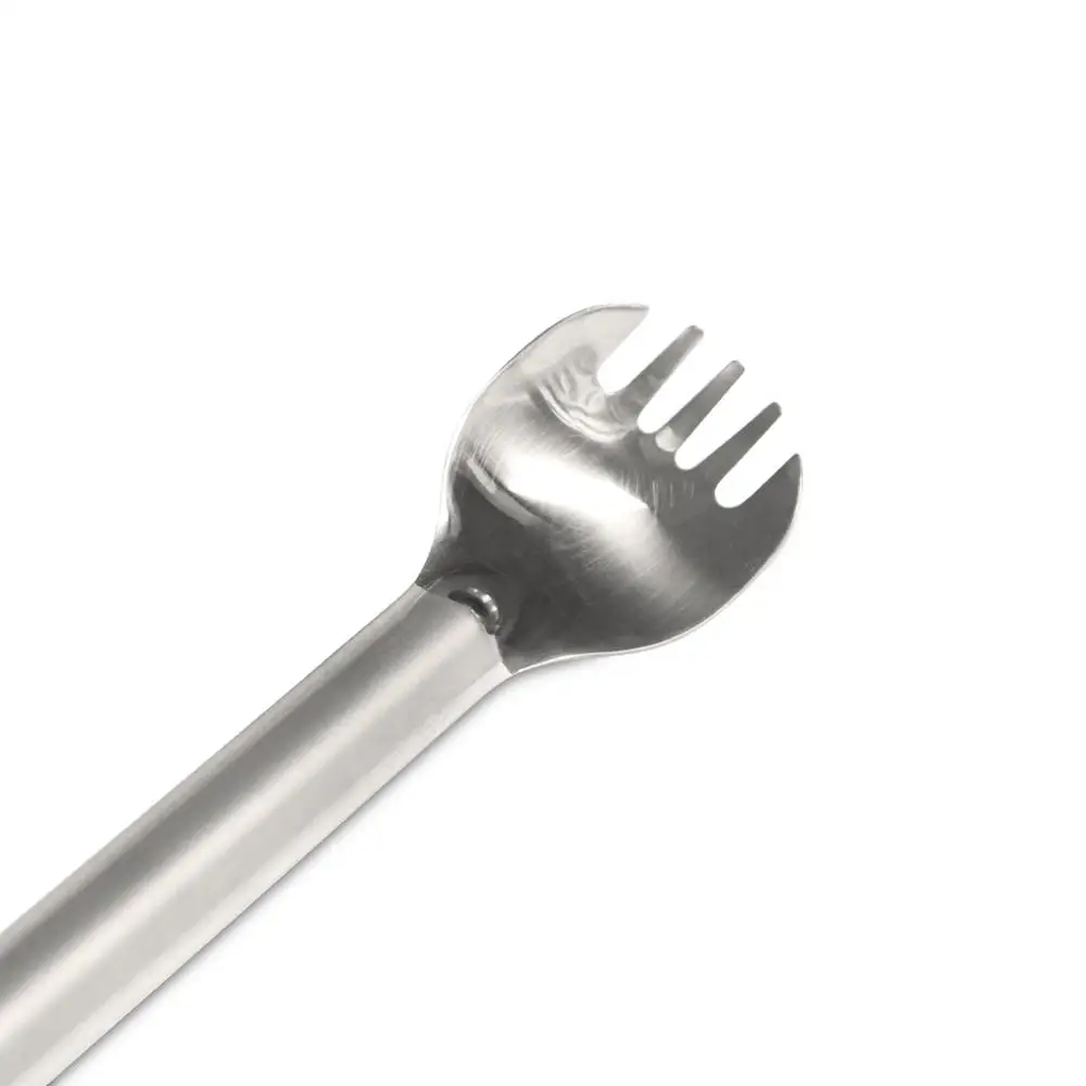 Silverant Сверхлегкий Длинная Ручка Titanium Spork Кемпинг Ложка Ужин Вилка С Моющейся Сумкой Для Открытый Туризм