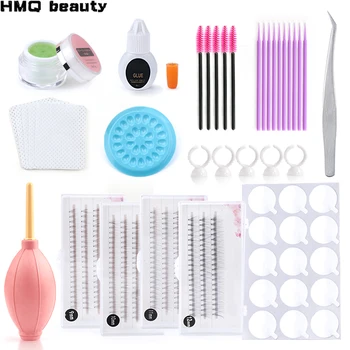 

11 in 1 Eyelash Extension Kit Grafting False eyelash Brush Glue Ring Tweezers Lash Extension Kit Beauty Makeup tools Set