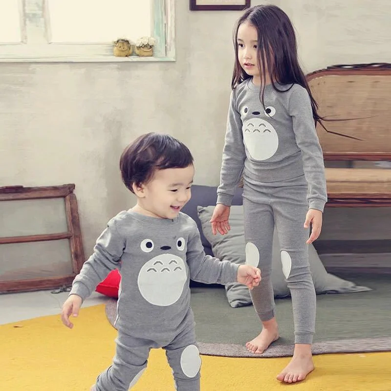 Ensemble de vêtements d'automne pour enfants | Tenue de nuit, vêtements imprimés, style Totoro, pour garçons