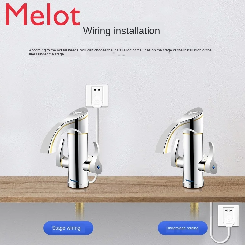 Electric Heat Faucet Double Handle Kitchen Water Heater Instant Hot Kitchen Treasure