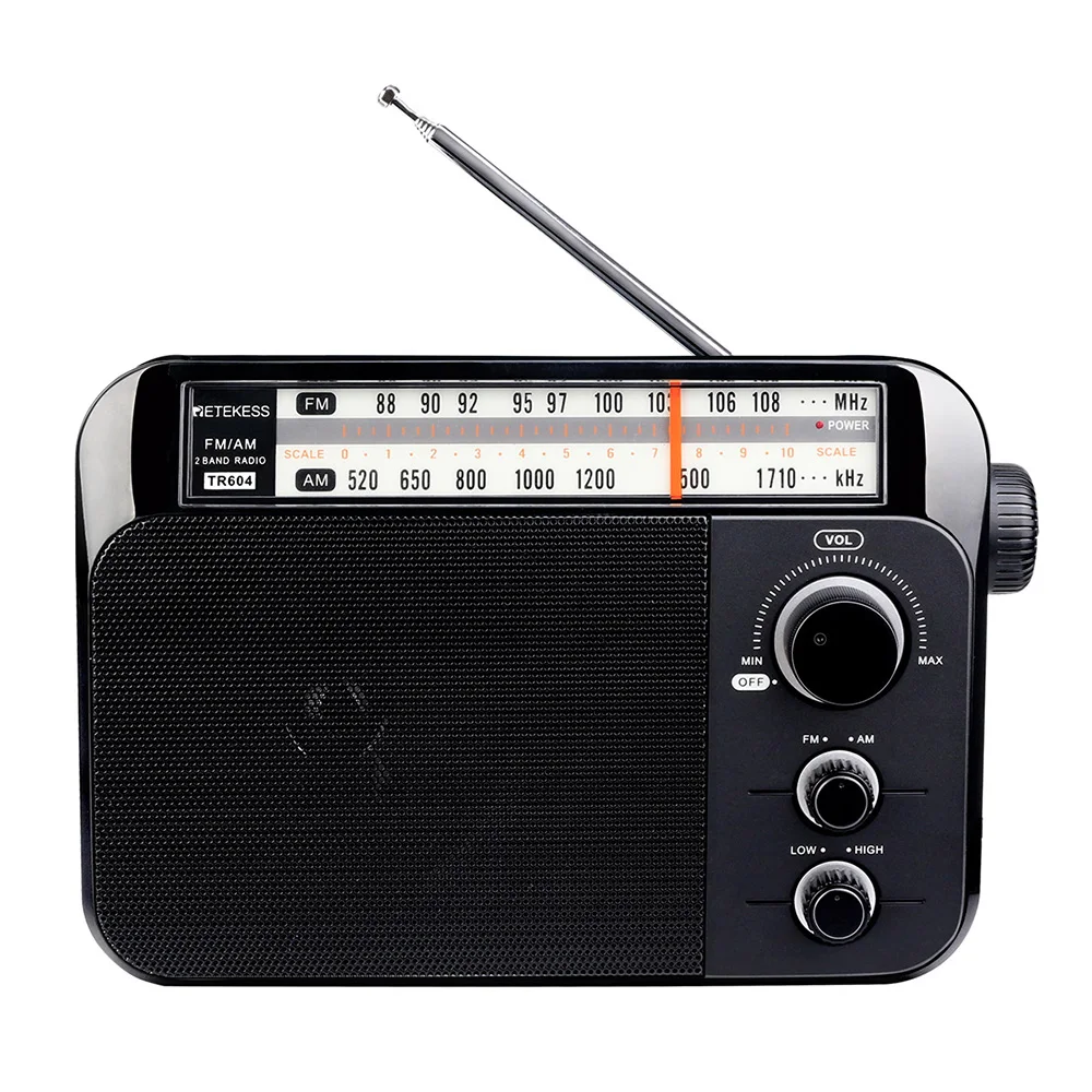 Retekess AM/FM радио для пожилых людей два диапазона портативный ручка батарея и