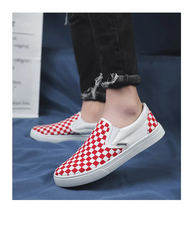 Summer canvas shoes male Korean version of color matching a pedal set foot lazy shoes shoes breathable casual shoes tide