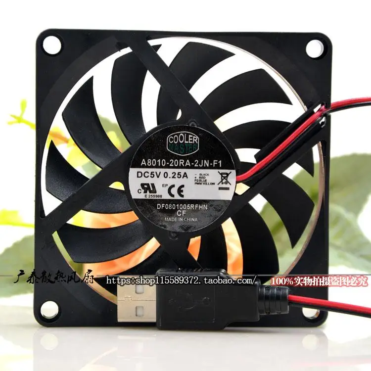 A8010-20RA-2JN-F1 For Cooler Master 8010 DC 5V 0.25a 8cm Ultra-Thin Mute Cooling Fan