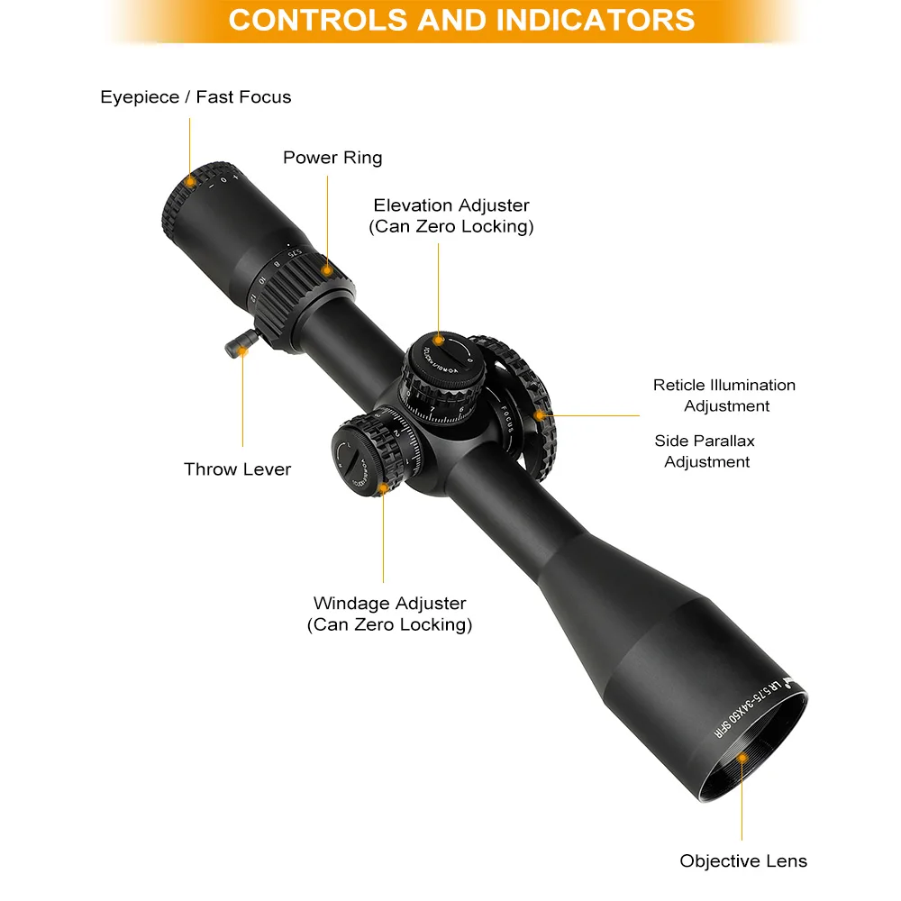 Ohhunt LR 5.75-34x50 SFIR охотничий прицел Mil Dot стекло травленая сетка Красное освещение боковая параллакса башенки Блокировка сброса прицел