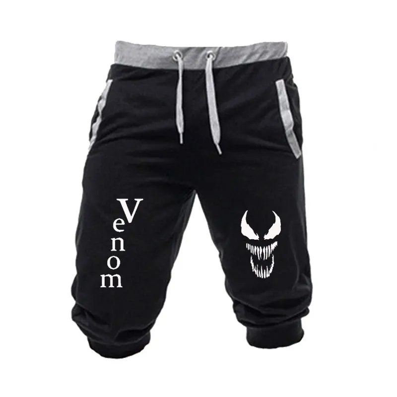 Новые модные шорты Для мужчин спортивные беговые venom хлопок Бодибилдинг штаны Фитнес бега короткие шорты Повседневное летние Для мужчин шорты
