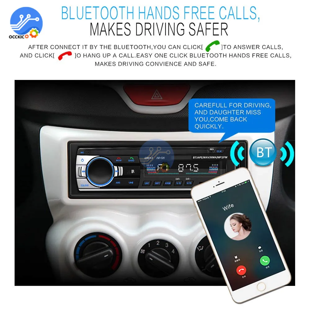 Авторадио JSD-520 Bluetooth Автомобильный mp3 плеер стерео радио FM Aux вход приемник SD USB аудио MP3 MMC WMA музыкальный плеер