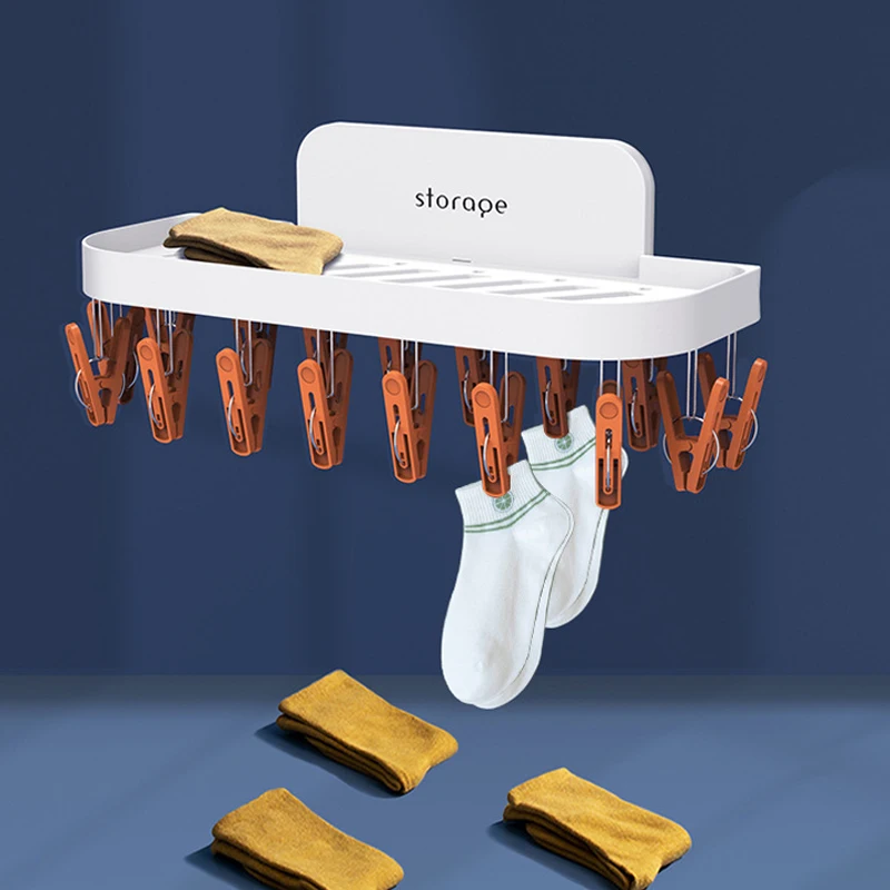

17 шт. прищепки для носков, вешалки для одежды, нижнего белья, полотенец, настенная прищепка, органайзер для ванной комнаты, вешалка для одежды, без Мопса