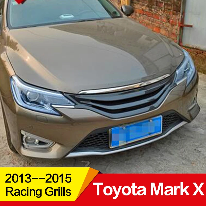 

Use for toyota mark X racing grills 2013 14 15 Year GS glossy carbon fibre Refitt Front Center Racing Grille Cover Accessories