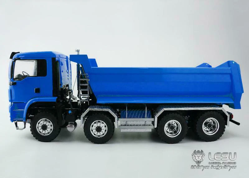 LESU RC 8*8 1/14 гидравлический самосвал DIY модель человека Металлическое шасси звуковой светильник радио окрашенный