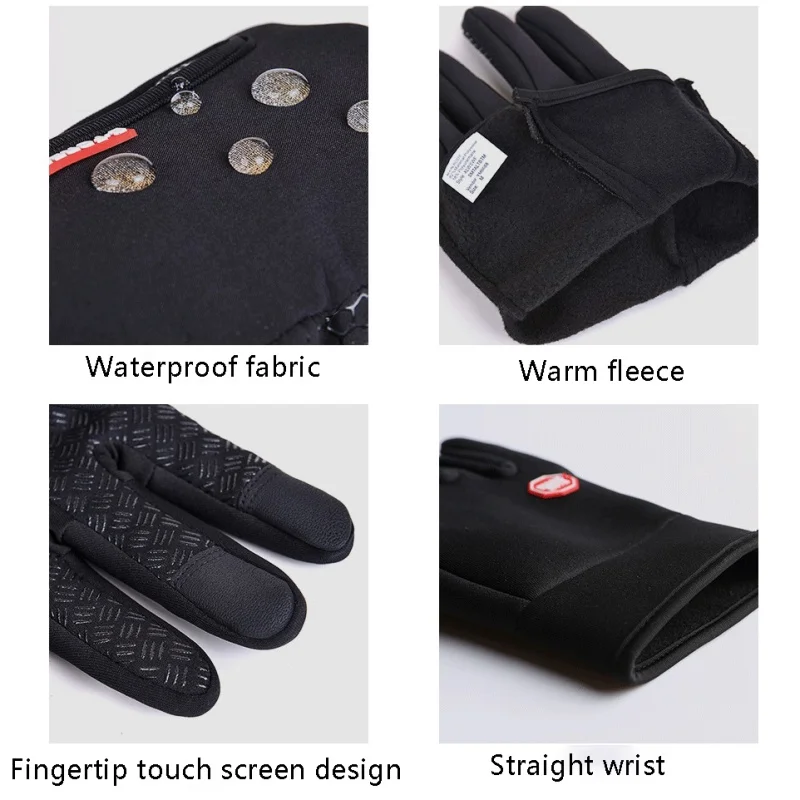 Professional Ski Gloves Windproof Touch Screen Cycling Gloves Winter Unisex Warm Full Finger Gloves Snow Skiing Snowboard Gloves