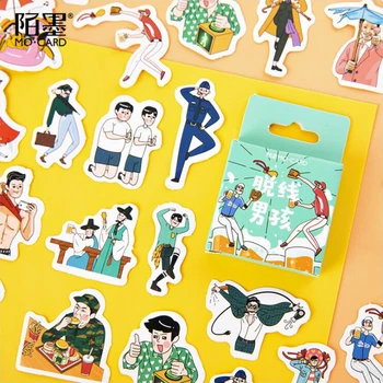 

46Pcs/Pack Colored Little Boy Pattern Boxed Diary Stickers Decoracion Scrapbooking DIY Office Stationery School Supplies