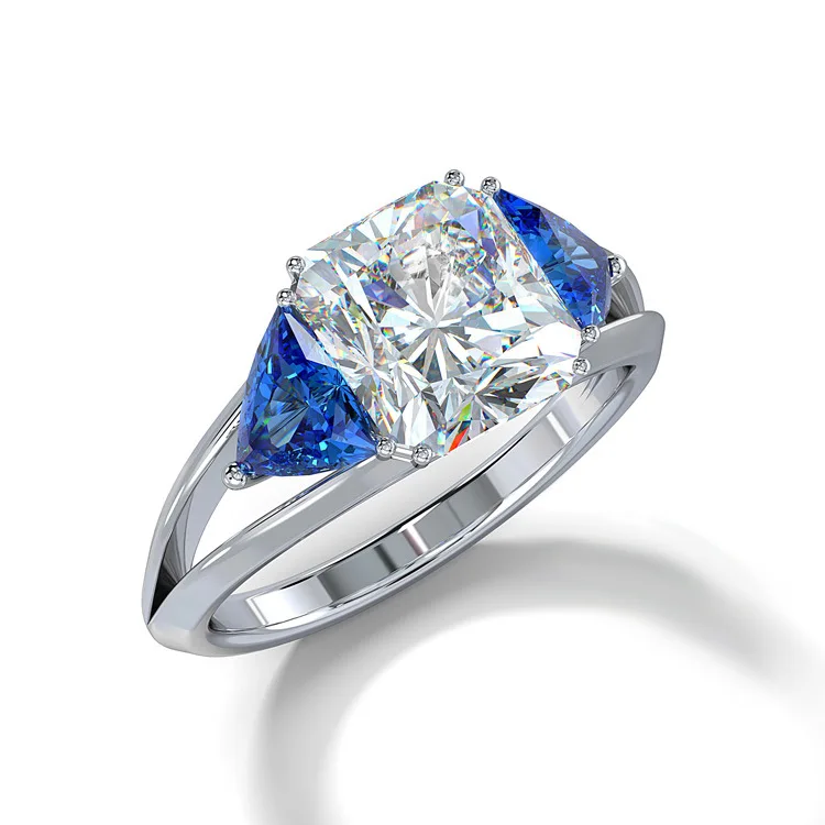 Модный хромпидный синий/белый Цвет Камень Обручальное кольцо классический квадратный Кристал для свадьбы, помолвки обручальное кольцо для женщин Подарки