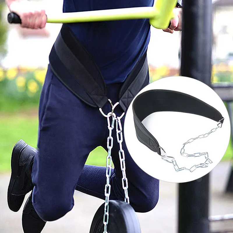 

Thick Weight Lifting Belt Metal Chain Dipping Belt Fitness Equipment Belt Pull-up Load Musculation GymTraining Bodybuilding Belt