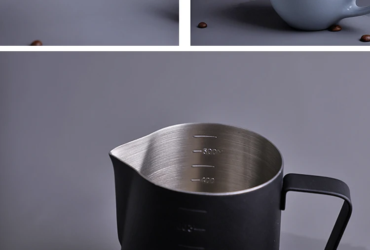 350 600ml Antihaft beschichtung Schaum krug Milch becher mit Waage, Espresso Kaffee Barista Craft Latte Cappuccino Creme Schaum krug – Detail 7