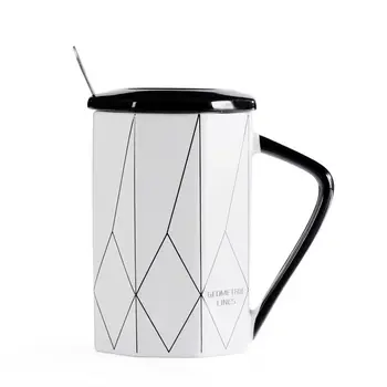 

Cup Creative Personality Trend Mug Coffee Cup Ceramic Cup with Lid Spoon Nordic Style Large Capacity Drinking Cup Stainless