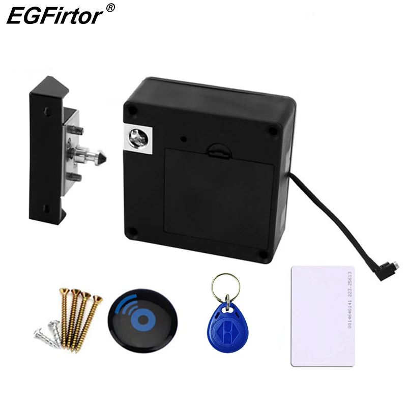 13.56MHz Invisible IC Card Lock Cabinet Lock Keyless Smart Drawer Lock Hidden RFID IC Card Wooden Door Electric Lock For Drawer