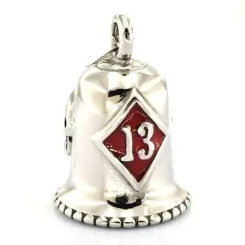 

FANSSTEEL Stainless steel jewelry Riders bell lucky 13 pendant skulls biker charm FSP17W93R