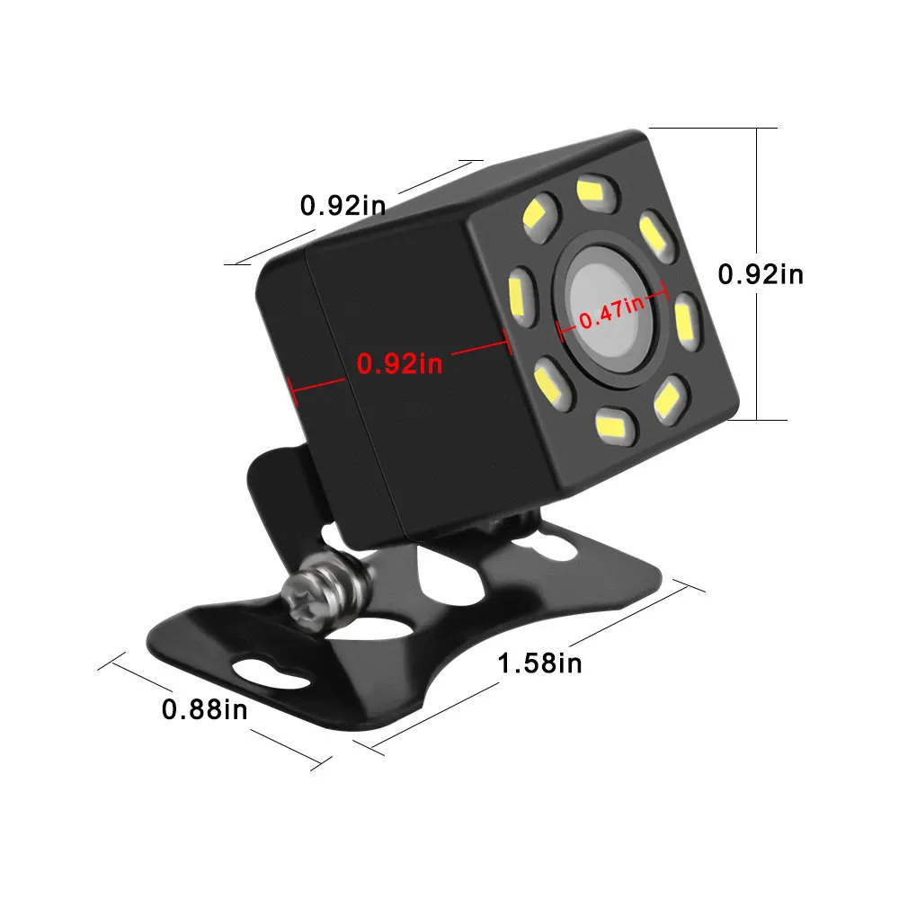 EKIY, Автомобильная камера заднего вида, универсальная, 8 светодиодный, ночное видение, дублирующая для парковки заднего вида, водонепроницаемая, 170, широкоугольный, HD, цветное изображение