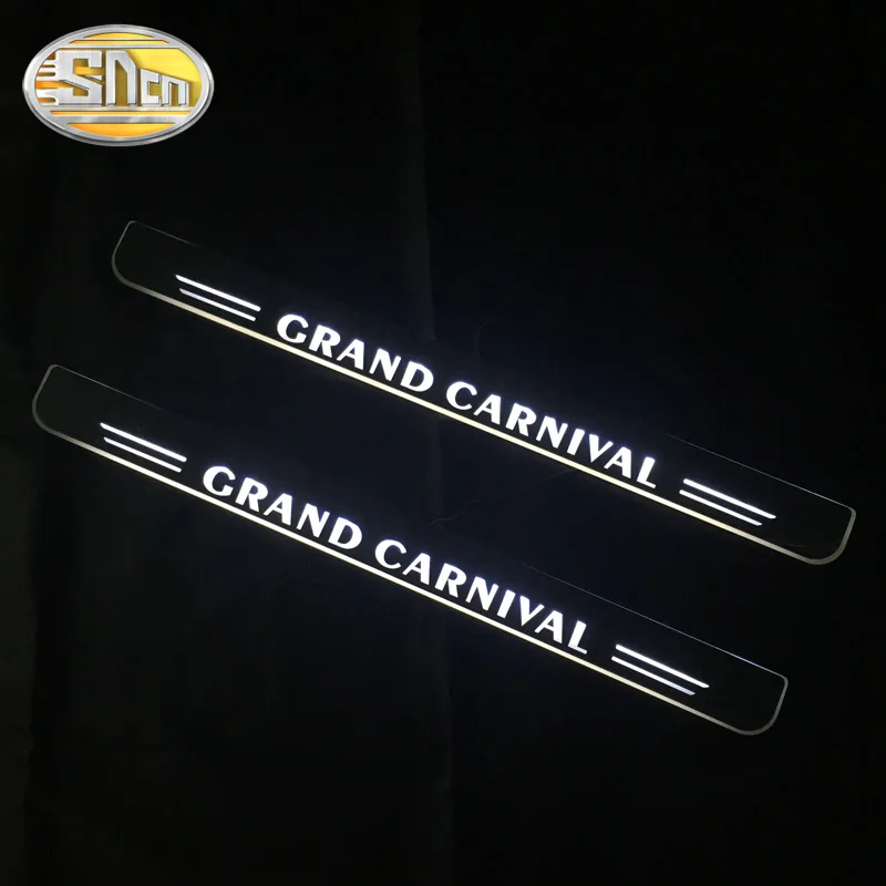 SNCN 2 шт. Автомобильная дверь с электроприводом порог для Kia Grand Carvinal 2012 2013 ультра-тонкий акриловый Динамический светодиодный приветственный свет Накладка на порог двери