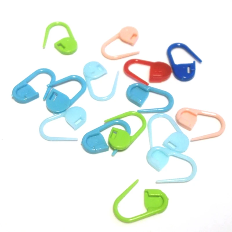 100/200 шт Смешанные Цвет Пластик Вязание вязания крючком ЗАМОК СТЕЖКА маркеры вязальные крючки Вязание инструменты игольчатые скрепки