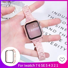 

Slim bracelet+full cover case Strap for apple watch SE 44mm 40mm Ladies apple watch band Bracelet Series 76543 42mm 38mm