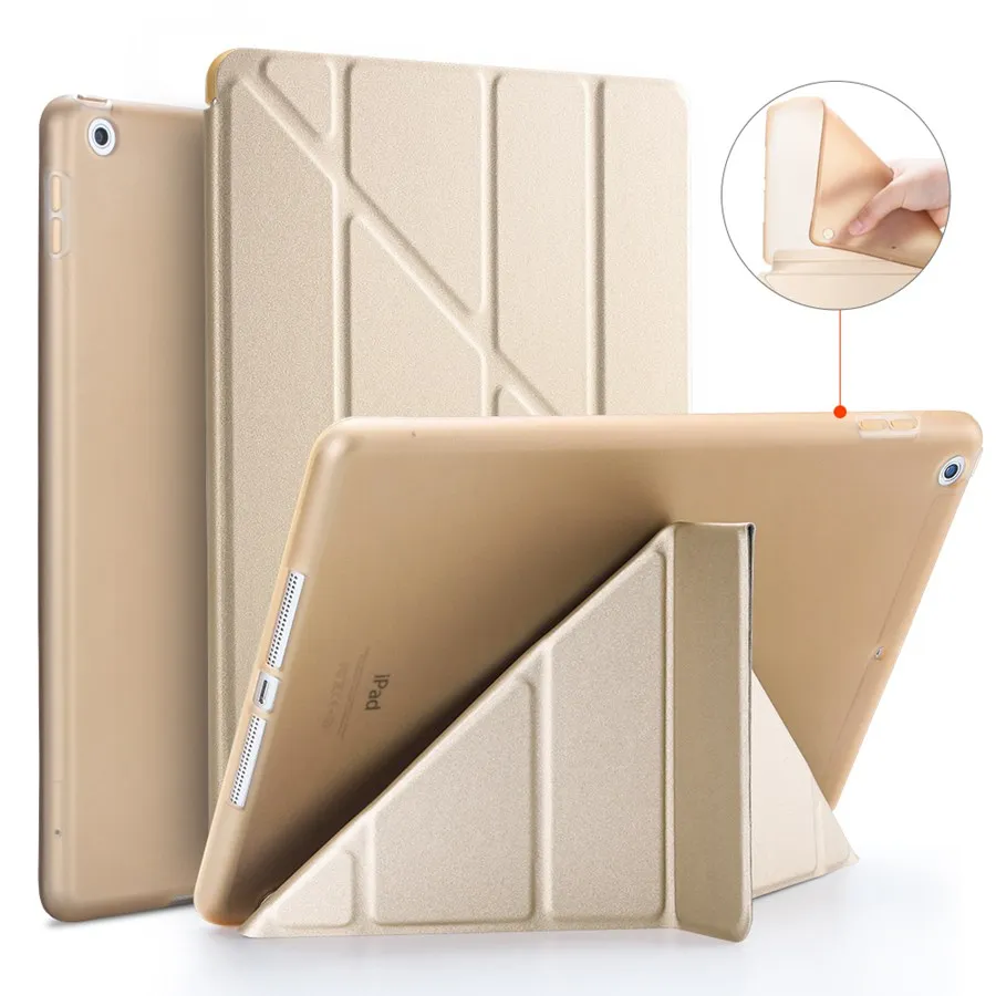 Мягкий силиконовый чехол из искусственной кожи для Apple iPad 10,2 смарт-чехол-подставка для iPad 7 7th A2200 A2198 A2232 чехол для планшета+ пленка+ ручка - Цвет: gold