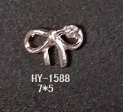 HY-1588 10pcs 10 шт./лот, золото/серебро сплав дизайн ногтей 3d с плоской задней частью AB боковые бриллианты жемчужные ювелирные изделия Стразы для ногтей Типсы украшения - Цвет: HY-1588 10pcs