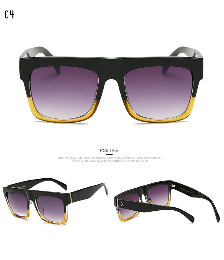 Модные квадратные солнцезащитные очки для женщин индивидуальный стиль винтаж Градиент коричневый UV400 линзы оттенки Feamle очки Роскошный бренд дизайнер