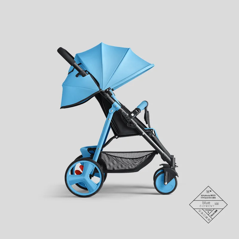 Sky blue2 6 кг легкая детская коляска для путешествий, коляска для новорожденных, высокий пейзаж, четыре колеса, Роскошная детская коляска 3 в 1, розовая коляска - Цвет: Sky blue2