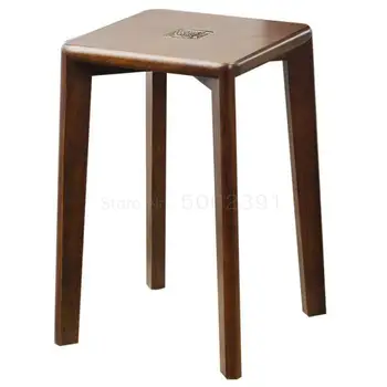 

Solid Wooden Stools Household Adult High Benches, Square Benches, Living Room Dining Tables And Benches Creative Low Benches, Ma