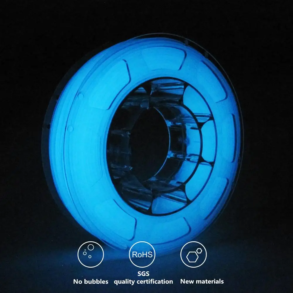 ABS PLA PETG нить светящаяся в темноте 1 кг 3D печать 75 мм светящийся свет материал для
