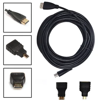 

3in1 HDMI To HDMI/Mini/Micro HDMI Adaptor Cable Kit HD For Tablet PC TV For Digital Cameras With Mini HDMI