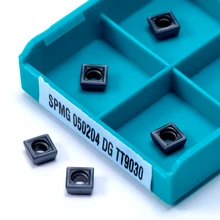 Torneamento externo original spmg 050204 dg tt9030/tt9080 alta qualidade torno cortador de carboneto inserções externas spmg 050204