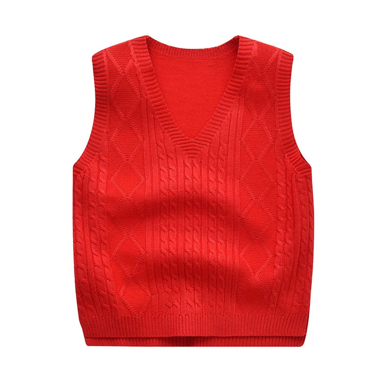 Вязаные топы для мальчиков; футболка для маленьких мальчиков; детская Рождественская футболка; Осенний жилет-Blusas; футболка для девочек; одежда для малышей; детская футболка - Цвет: C red