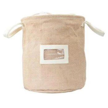 

Storage Basket Natural Jute Dirty Cloth Collect Bag Laundry Bag Basket Cloth Storage Folding Organizer Waterproof Storage Box Sm