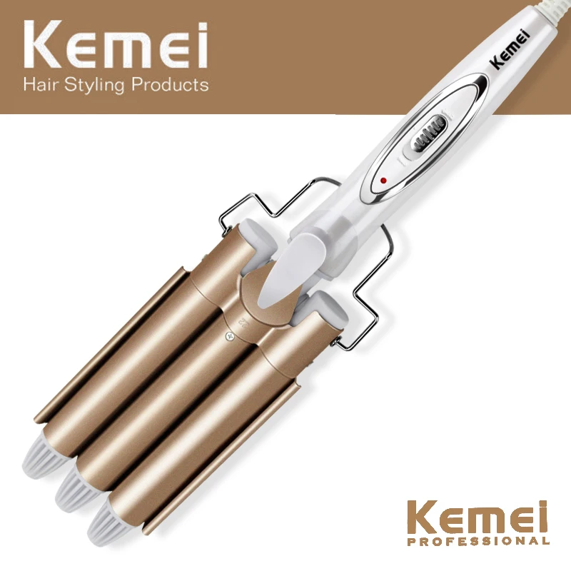 Lowered Curling Iron Hair-Tools Barrel-Hair-Styler Ceramic Professional Triple Electric Ma5NR0Bp9